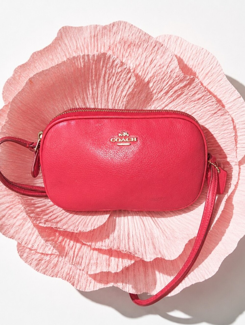 Coach Red Leather Double Zip Jamie Bag